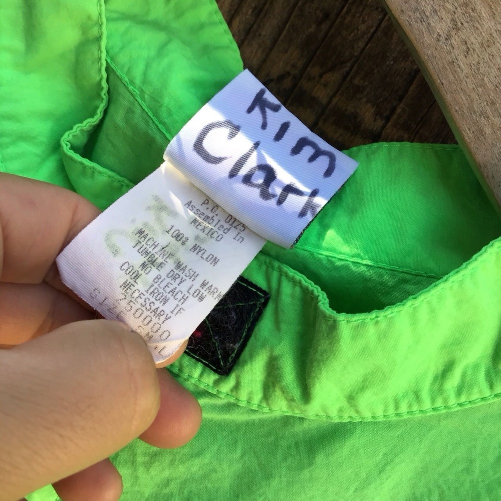 Vintage LA Gear Neon Green Windbreaker Jacket Full Zip Mens Small 90s - Picture 5 of 7
